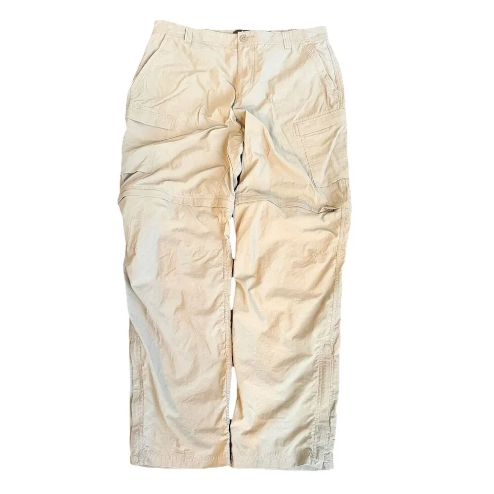 REI Co-Op Zip Off Convertible Relaxed Nylon Pants Shorts Tan Men’s Size 38